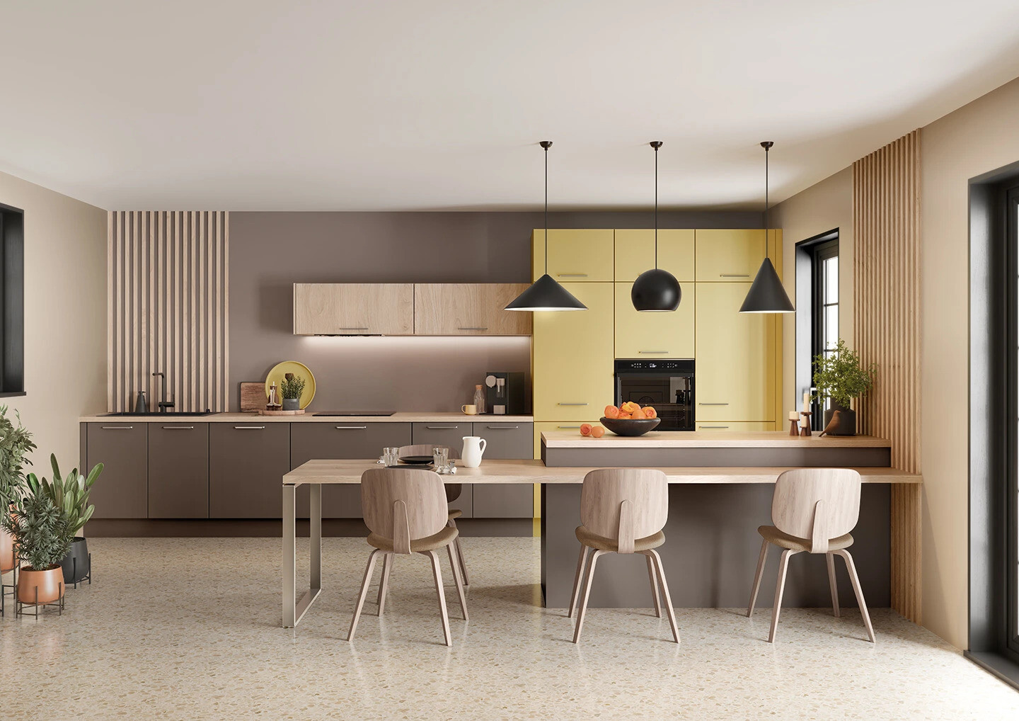 MILANO Brun Sépia et Jaune Sable